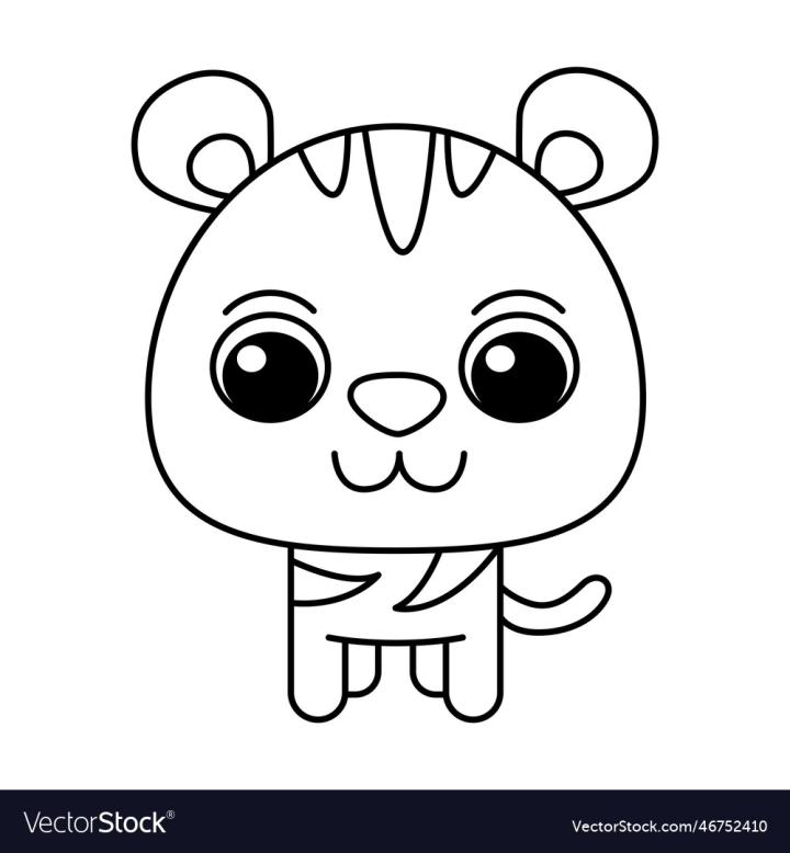 Free tiger cartoon coloring page for kids