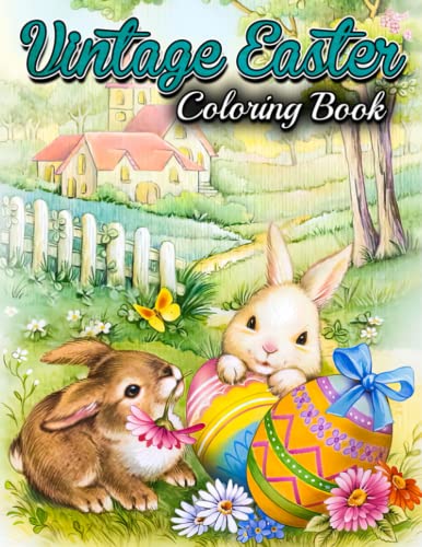 Vintage easter coloring book stunning coloring pages with classical bunny and easter egg for teens adults to have fun and relax ideal gift for special occasions by rainbow joy