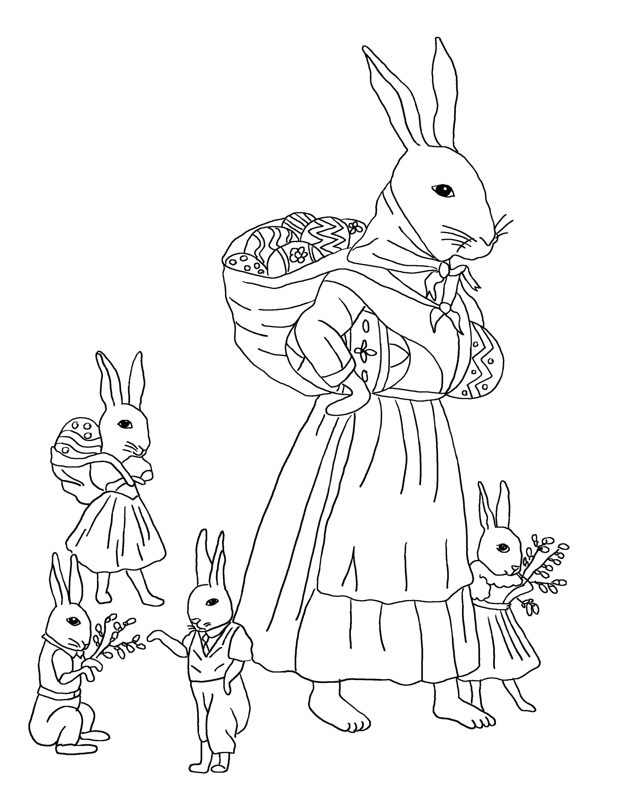 Free easter coloring pages for kids high printing quality