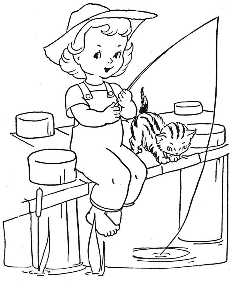 Fishing coloring pages