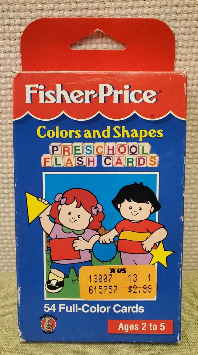 Vintage fisher price preschool flash cards colors and shapes complete