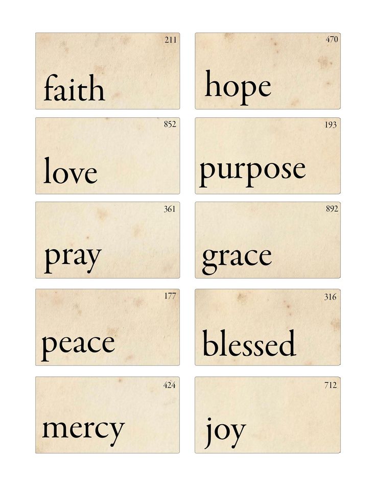 Vintage christian printable flash cards sheet for junk