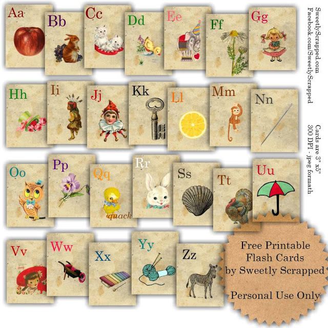 Sets of free printable alphabet flashcards