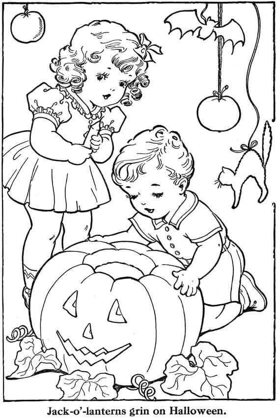 Jack o lantern coloring pages pdf idea