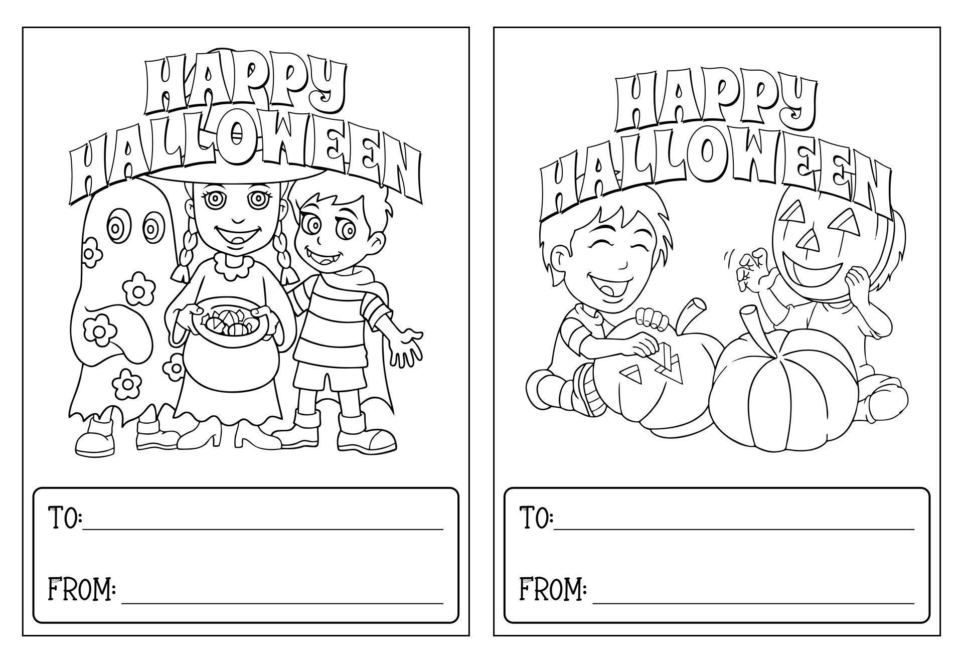 Best halloween printable cards to color pdf for free at printablee halloween printables printable cards halloween cards