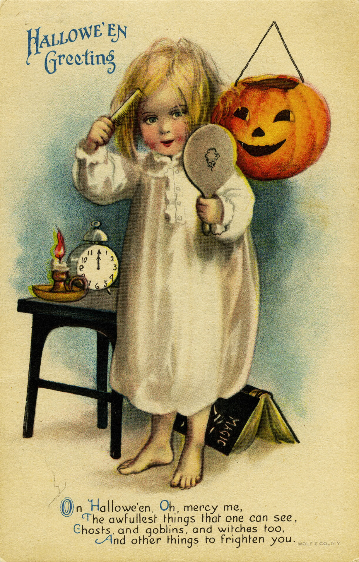 Charming free vintage halloween postcards to download