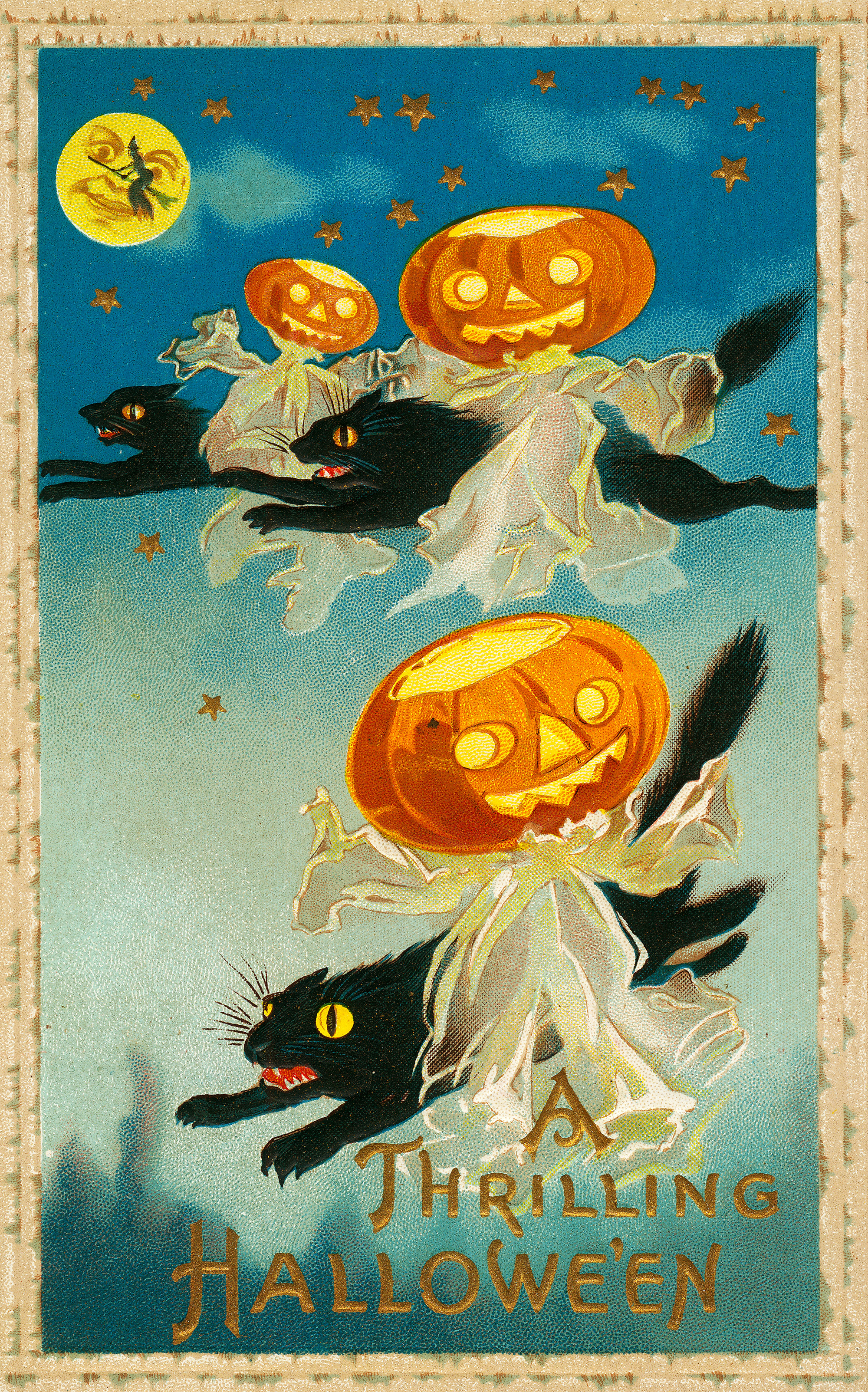 Charming free vintage halloween postcards to download