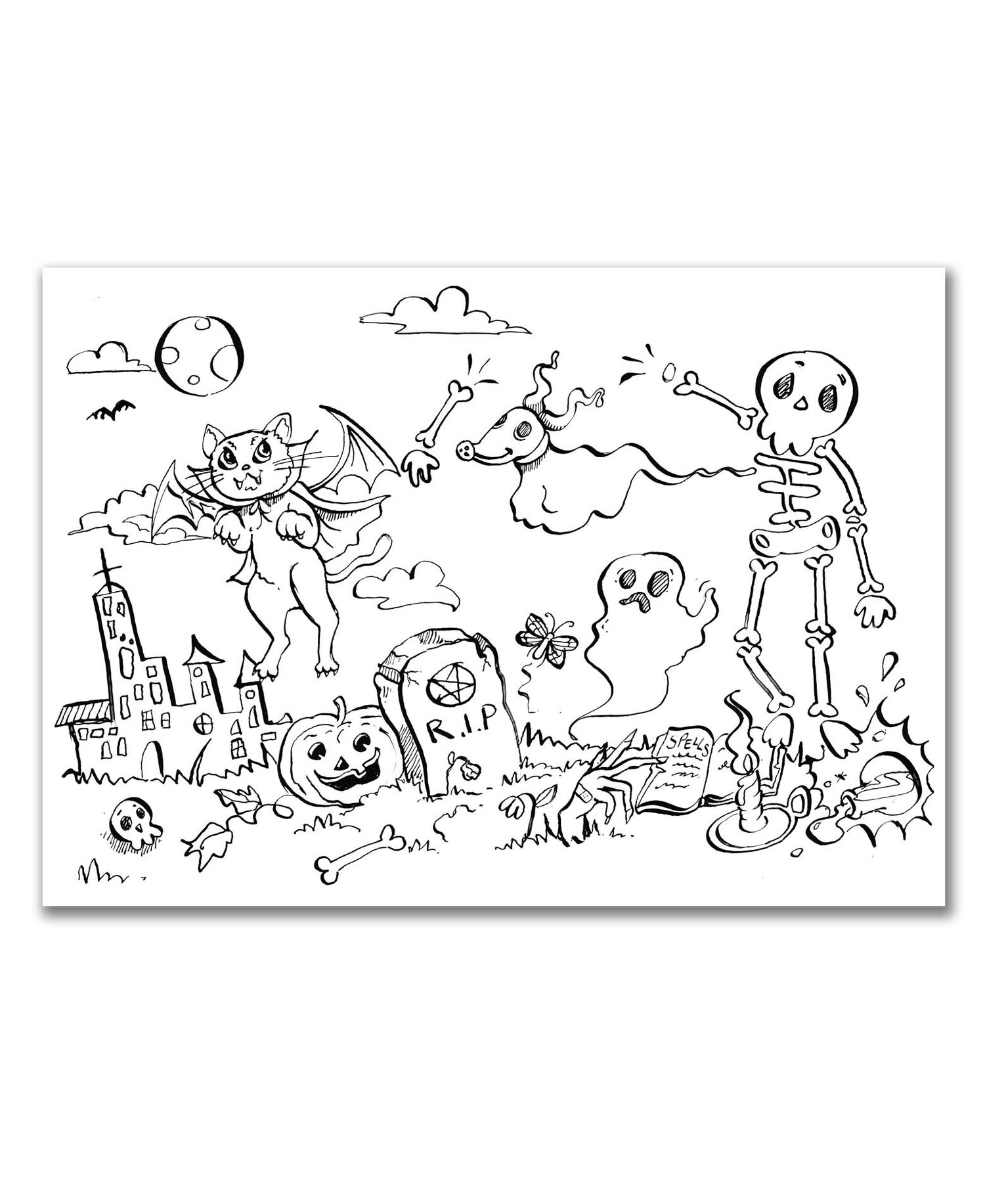 Happy halloween fun colouring pages pack â kassi isaac