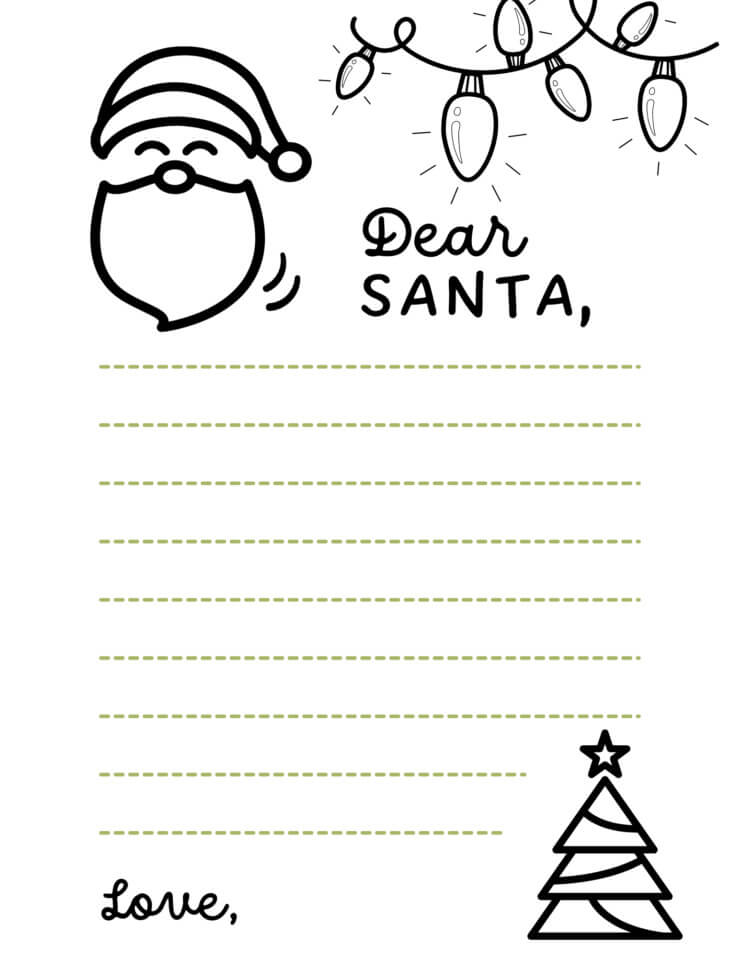 Printable coloring letter to santa template old salt farm