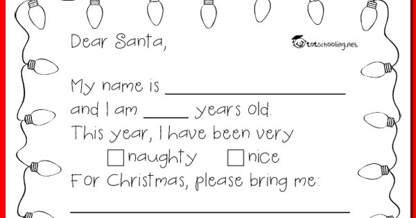 Free letter to santa printable