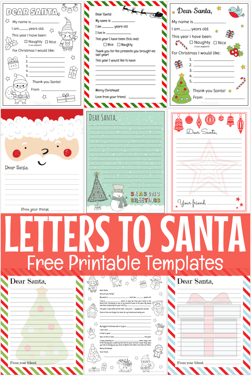 Free printable letter to santa templates