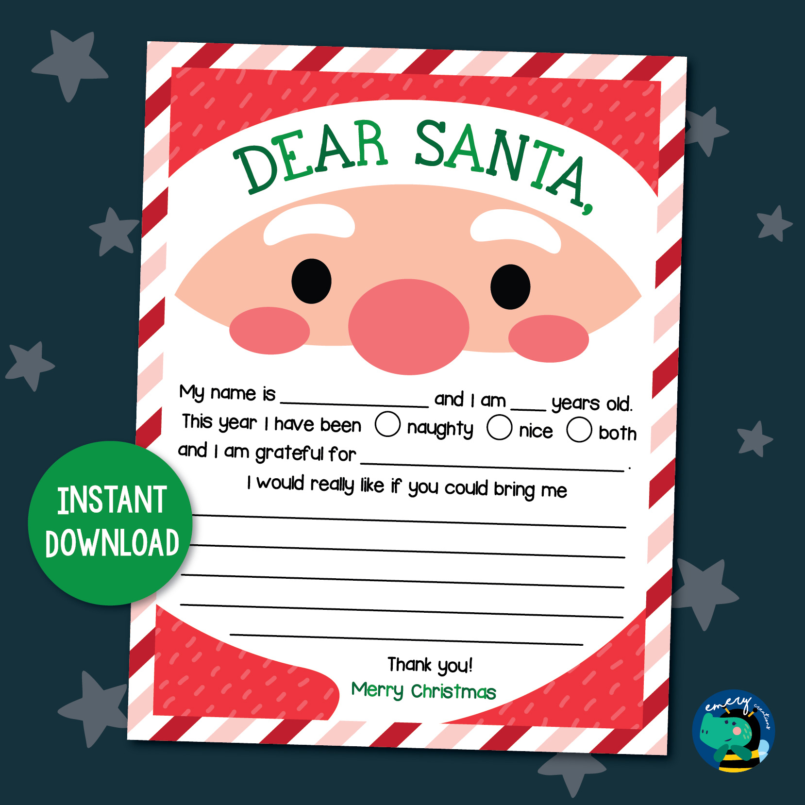 Letter to santa christmas wish list christmas letter printable for kids made by teachers