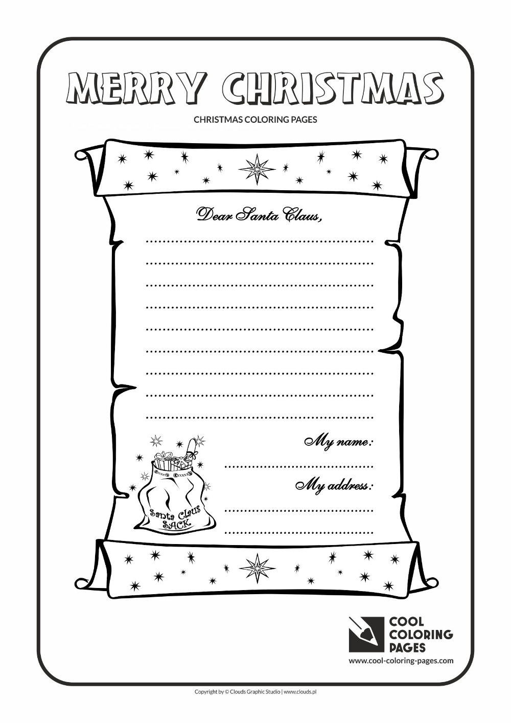 Cool coloring pages letter to santa claus no coloring page