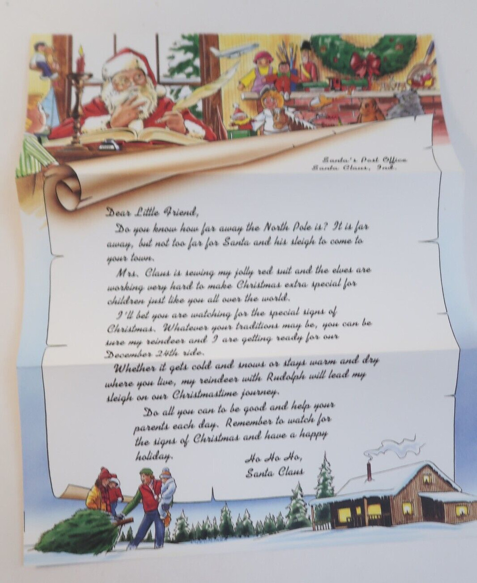 Santas post office santa claus christmas vintage paper item letter color