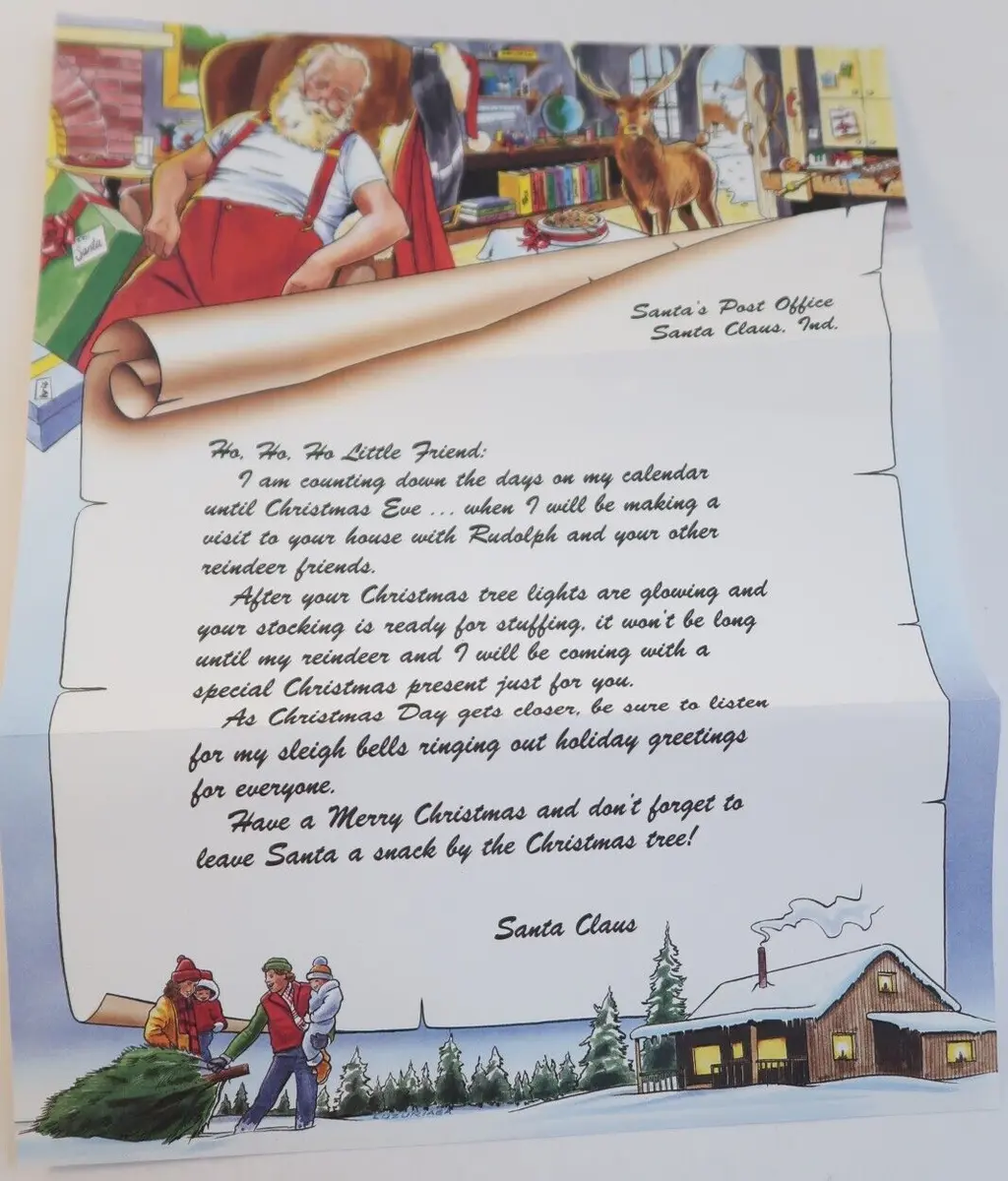 Santas claus post office vintage paper item letter poem lor graphic christmas