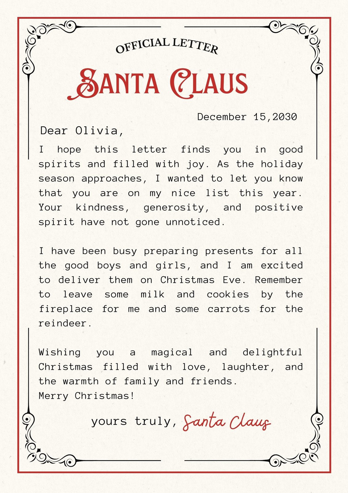 Free printable santa letter templates you can customize