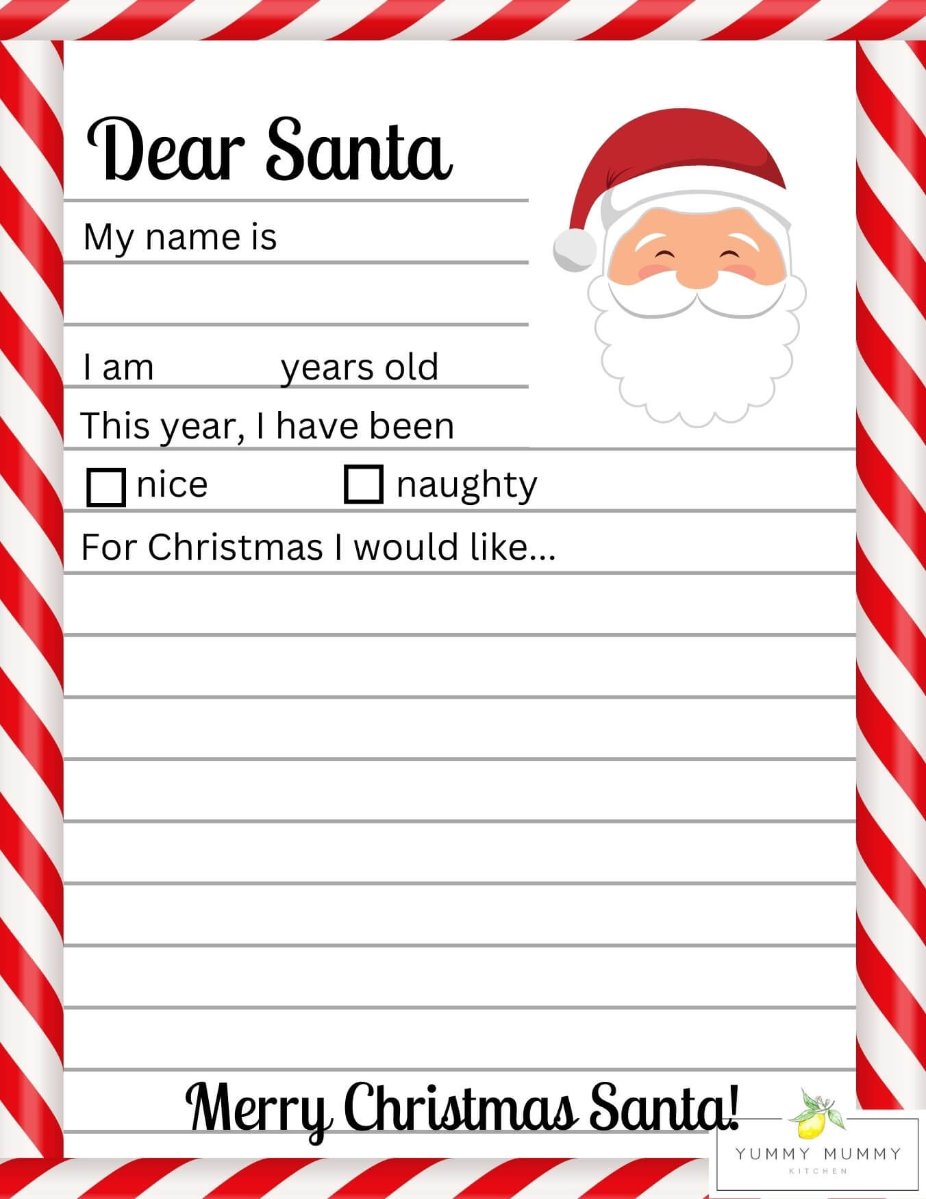 Letter to santa template