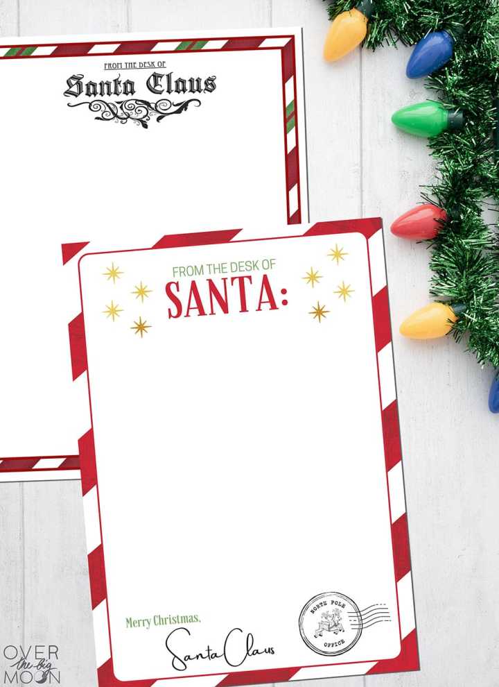 Letter from santa free printable over the big moon