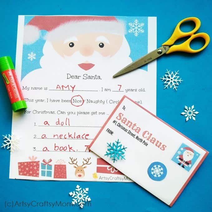 Free letter to santa template printables for christmas