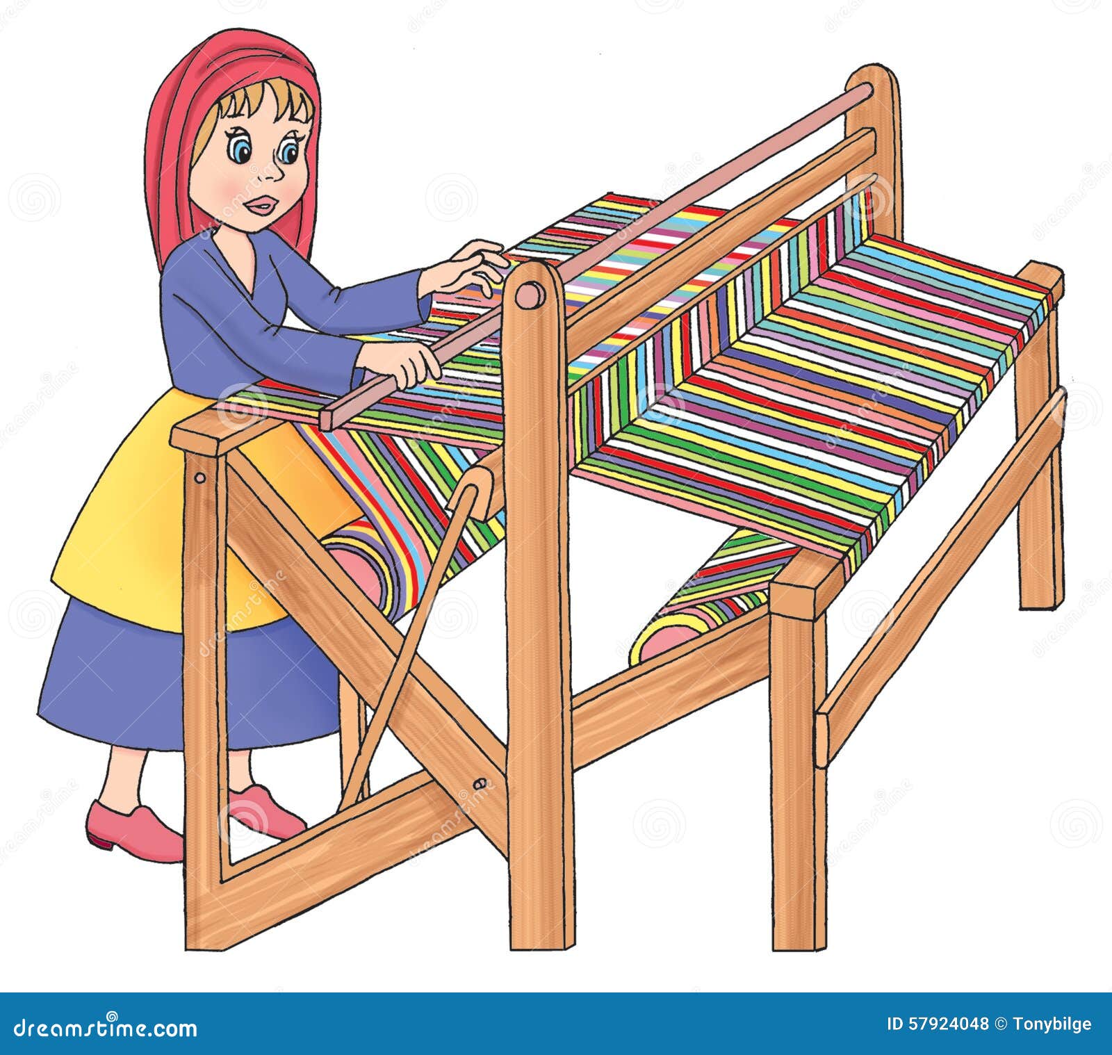 Old wooden loom in weaving stock illustration illustration of delicate