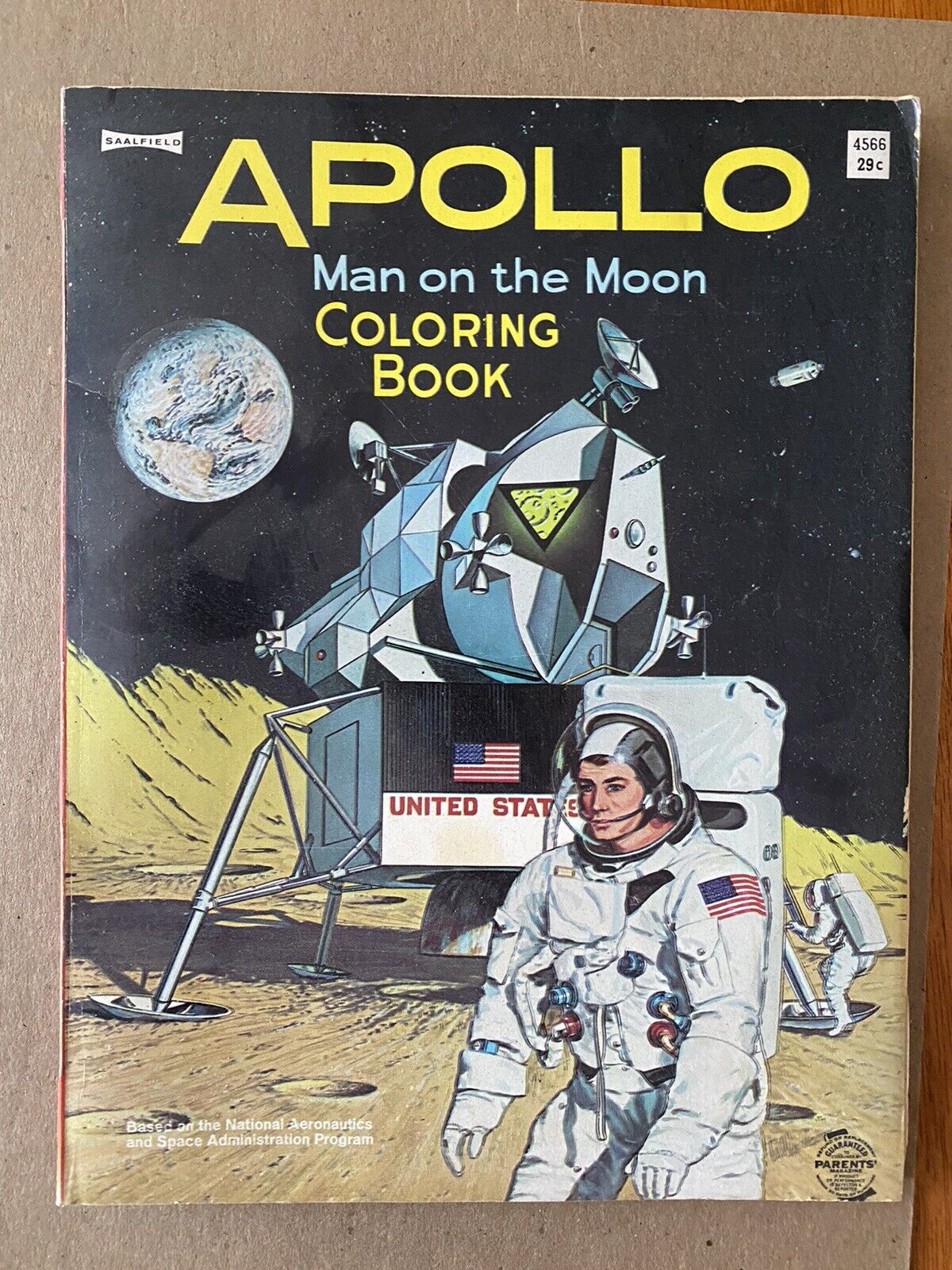 Apollo man on the moon coloring book saalfield