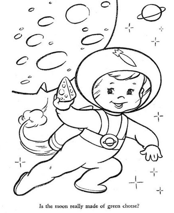 Free easy to print space coloring pages