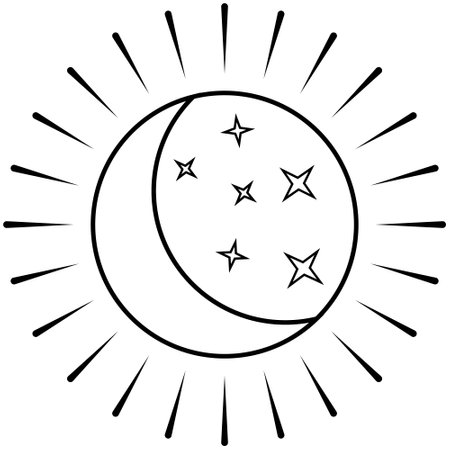 Sun moon coloring page stock illustrations cliparts and royalty free sun moon coloring page vectors