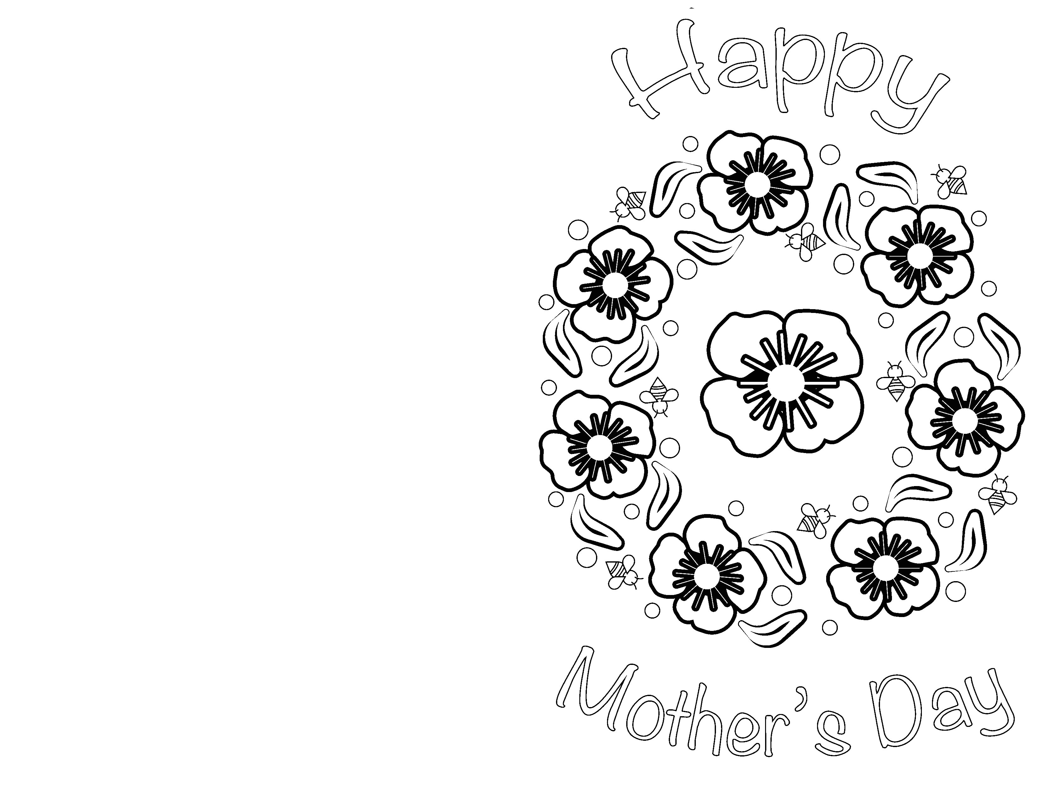 Mothers day coloring cards