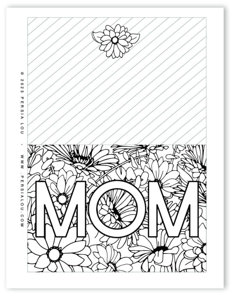 Free printable mothers day cards to color