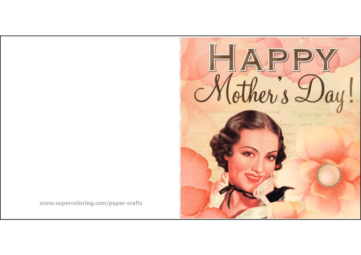 Happy mothers day vintage card free printable papercraft templates