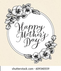 Happy mothers day card text frame stock vector royalty free