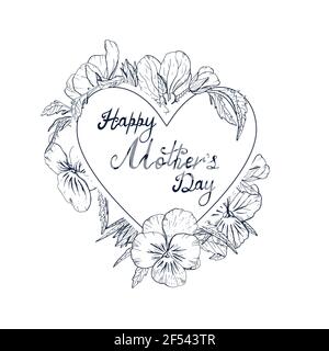 Happy mothers day calligraphy monochrome banner mothers day sale decoration shopping special offer poster best mom ever congratulation in brushin stock vector image art