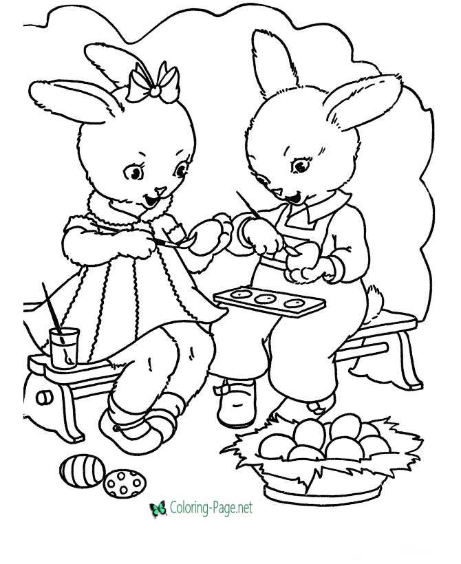 Easter bunny coloring pages