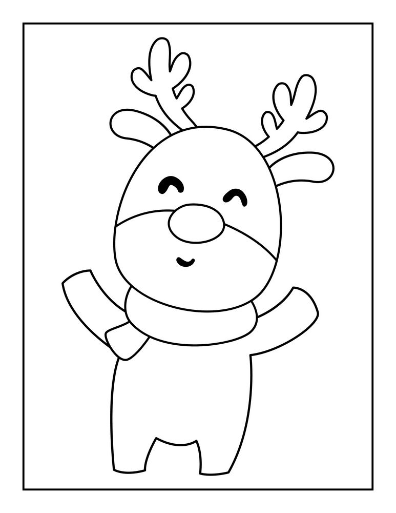 Santas reindeer coloring pages