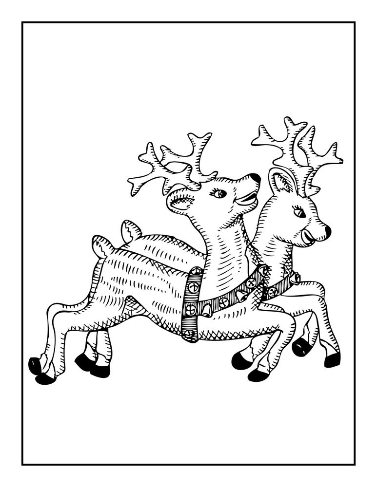 Santas reindeer coloring pages