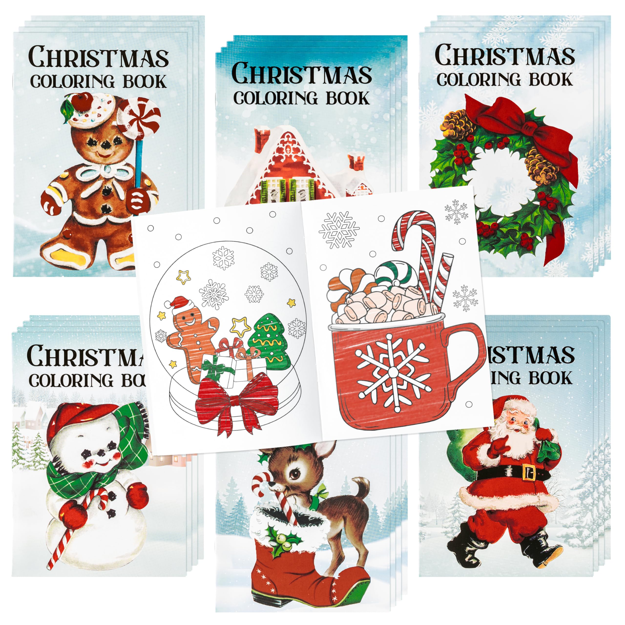 Dvbonike pcs vintage christmas coloring book merry christmas color