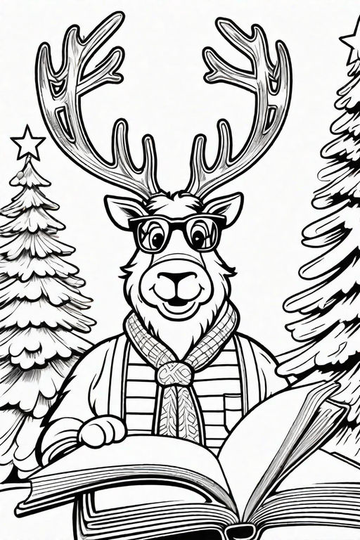 Christmas reindeer coloring sheet