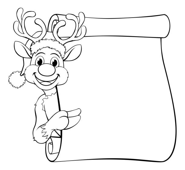 Reindeer coloring page stock illustrations royalty