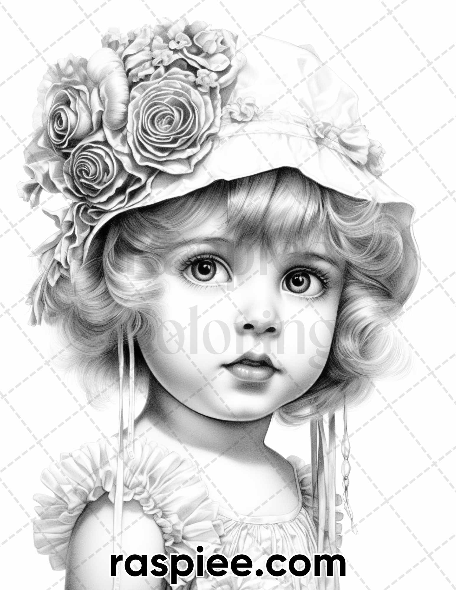 Vintage flapper baby girls grayscale coloring pages for adults pri â coloring