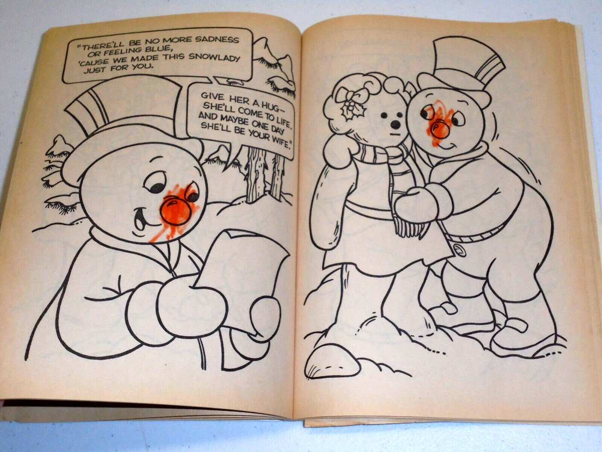 Vintage golden frosty the snowman coloring book christmas