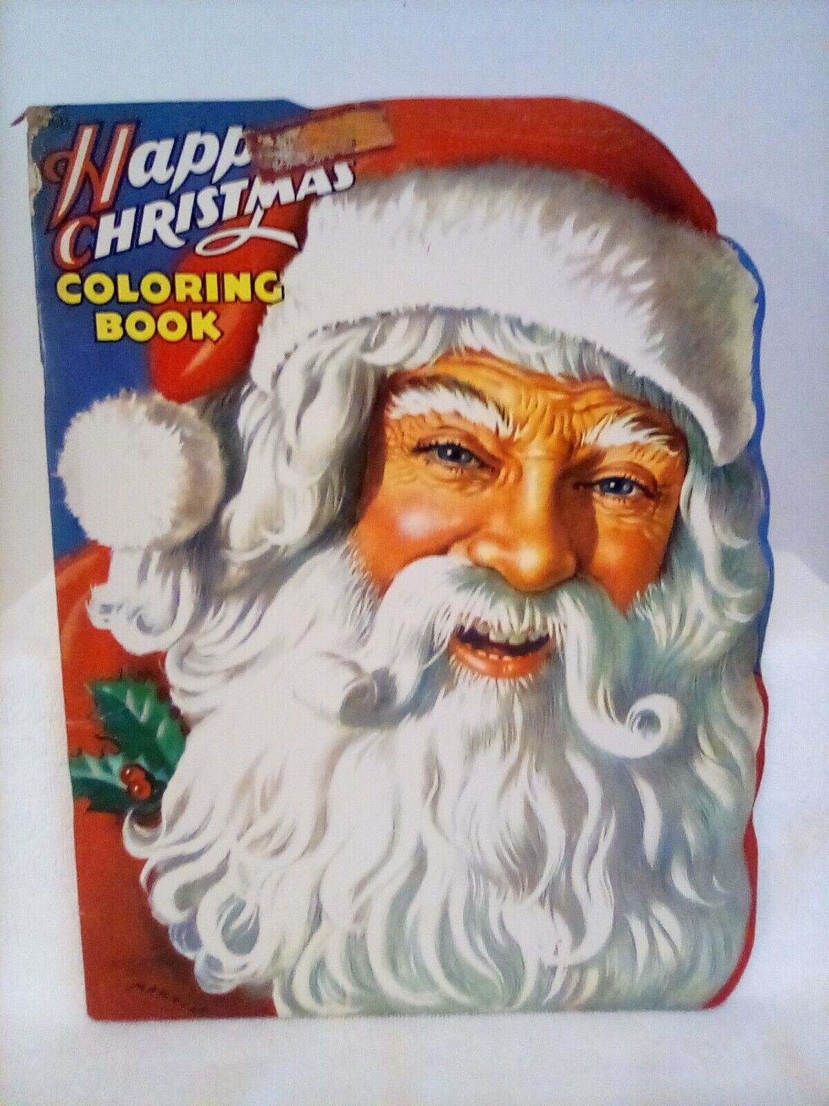 Vintage christmas santa claus happy christmas coloring book