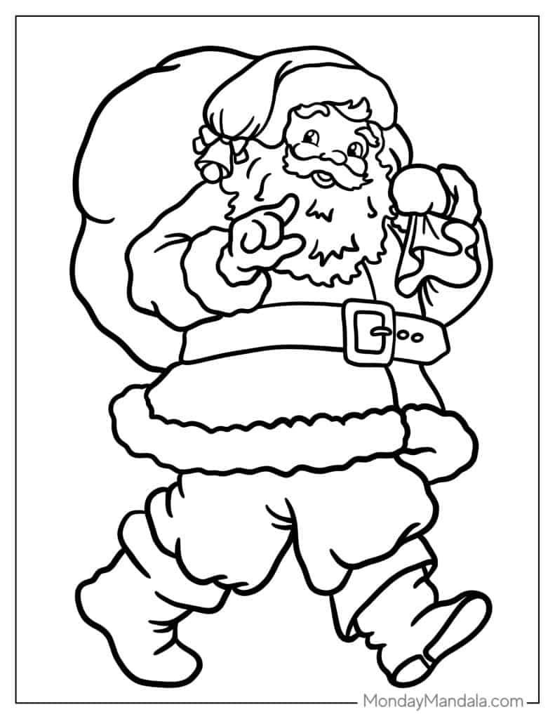 Santa coloring pages free pdf printables