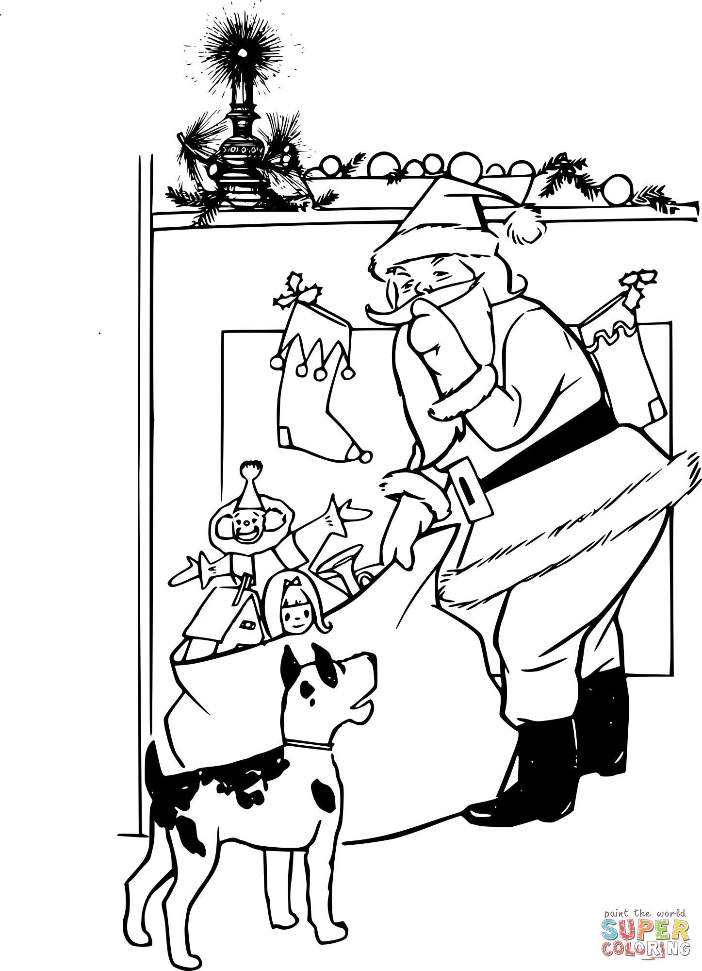 Vintage santa claus coloring page free printable coloring pages