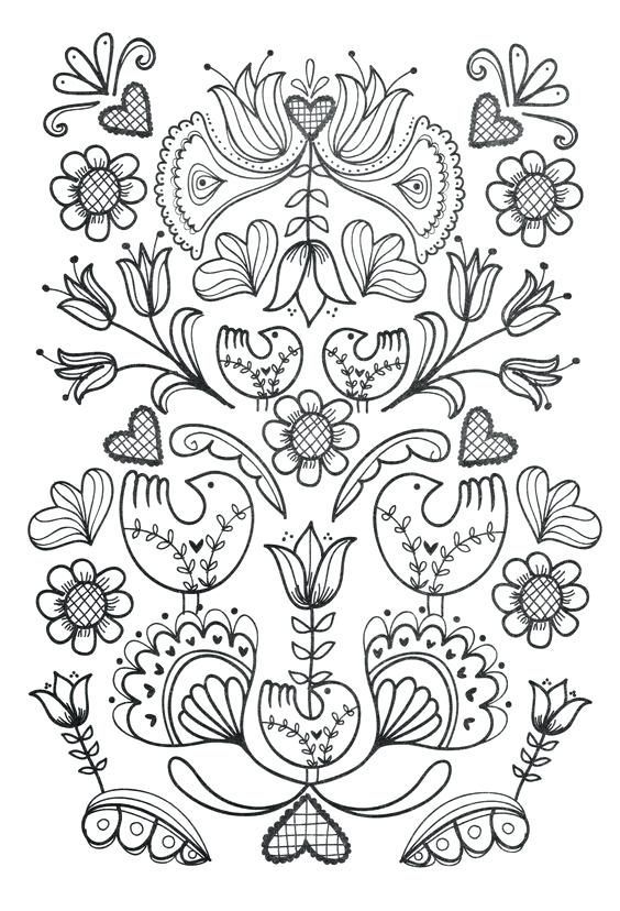 Printable folk art coloring pages scandinavian embroidery scandinavian folk art embroidery patterns