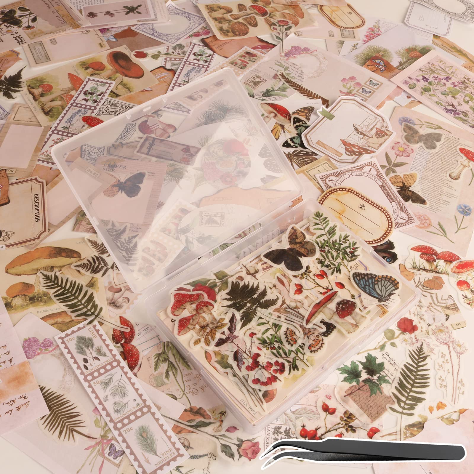 Pcs vintage scrapbook stickers aesthetic junk journal stamping supplies kit scrapbooking ephemera washi paper for bullet journaling planners diary collage arts crafts sewing