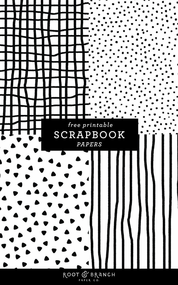 Free printable scrapbook papers black and white prints â root branch paper co scrapbook paper designs free scrapbook paper white scrapbook