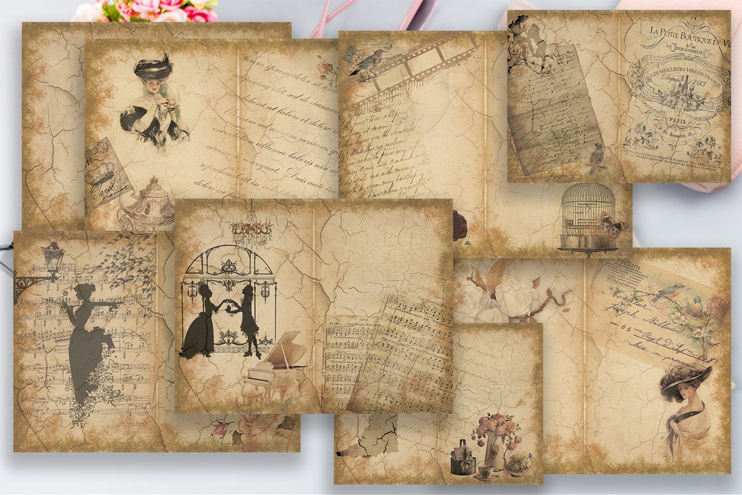 Digital scrapbook kit junk journal printable