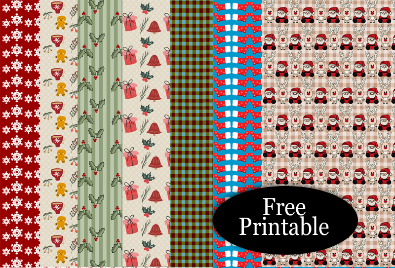 Free printable cute christmas scrapbook papers