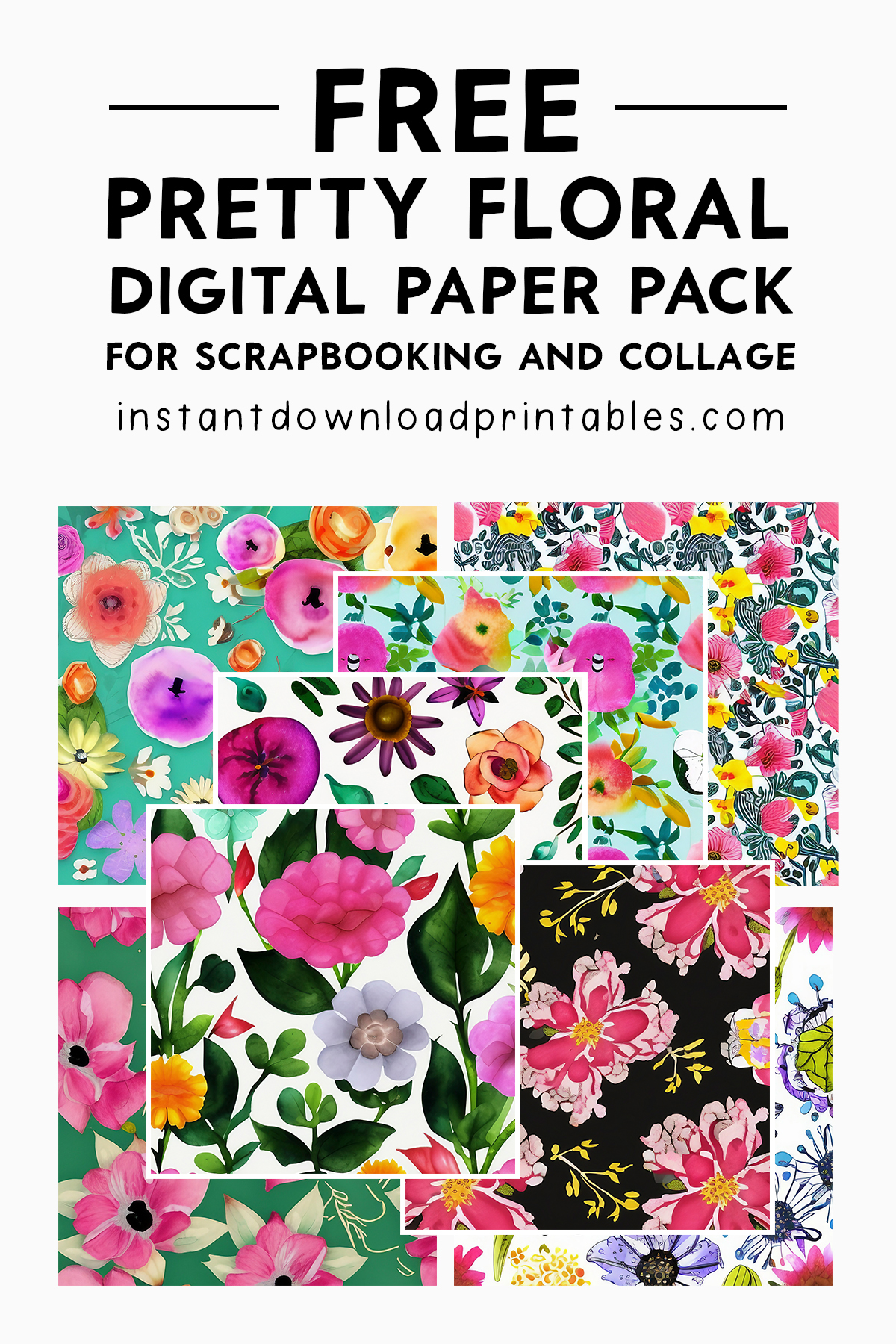 Free floral digital papers