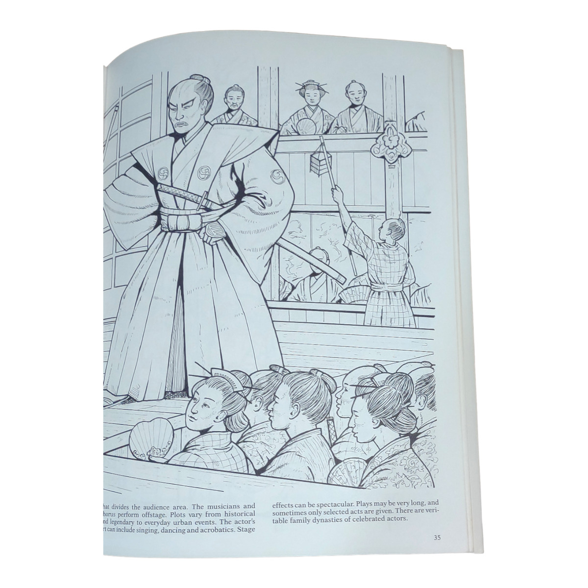 Vintage life in old japan coloring book